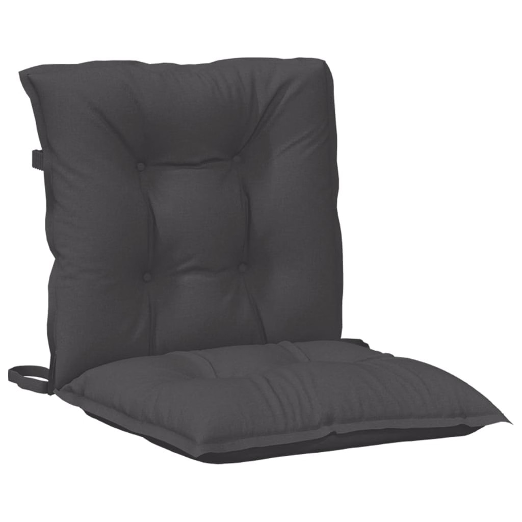 Lowback Chair Cushions 4 pcs Melange Anthracite 39.4″x19.7″x2.8″ Fabric