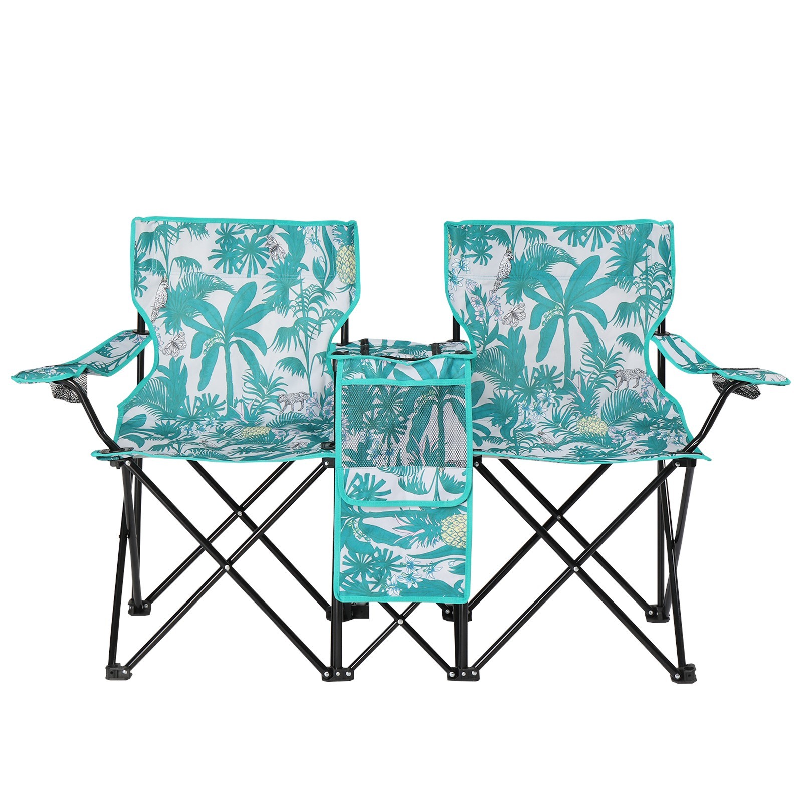 ❄️FREE SHIPPING!❄️2 Foldable Outdoor Chairs & Umbrellas 4 Camping or Tailgating!