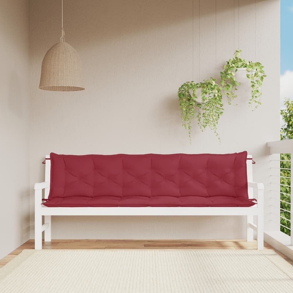 Garden Bench Cushion Wine Red 78.7″x(19.7″+19.7″)x2.8″ Oxford Fabric