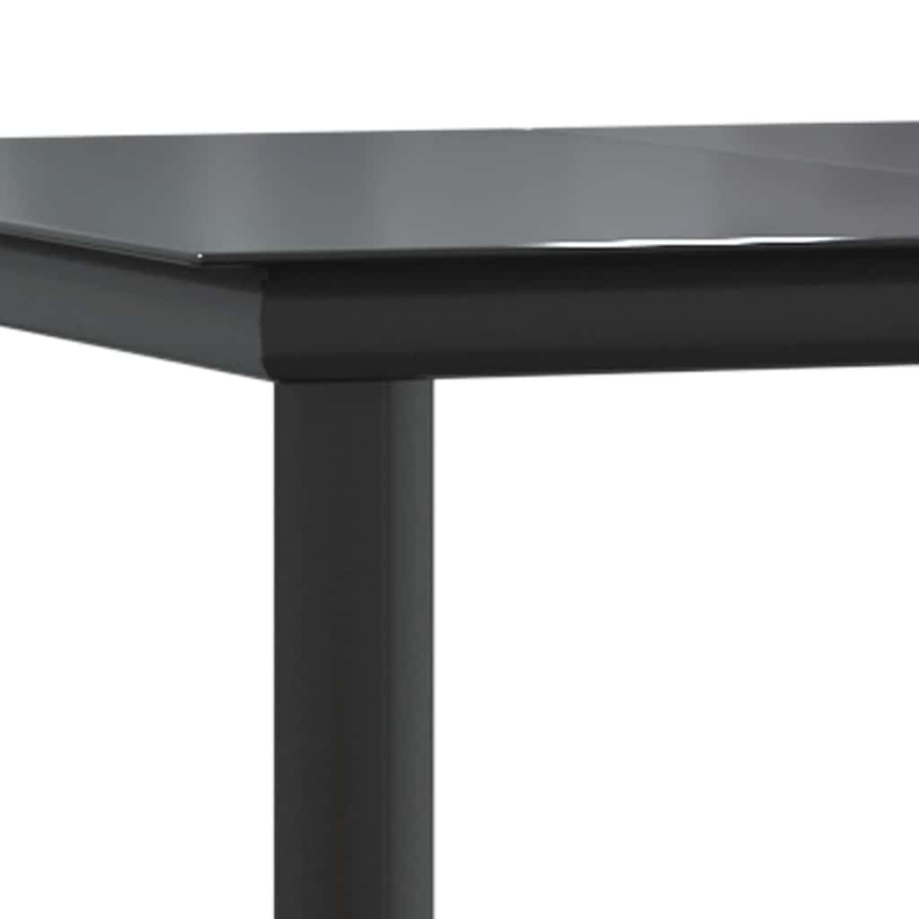 Patio Dining Table Black 78.7″x39.4″x29.1″ Steel and Tempered Glass vidaXL