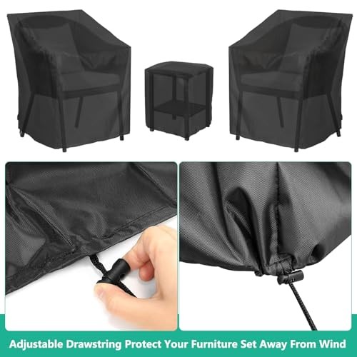 Outdoor Furniture Cover Waterproof,3 Piece Patio Furniture Set 3 Piece Black