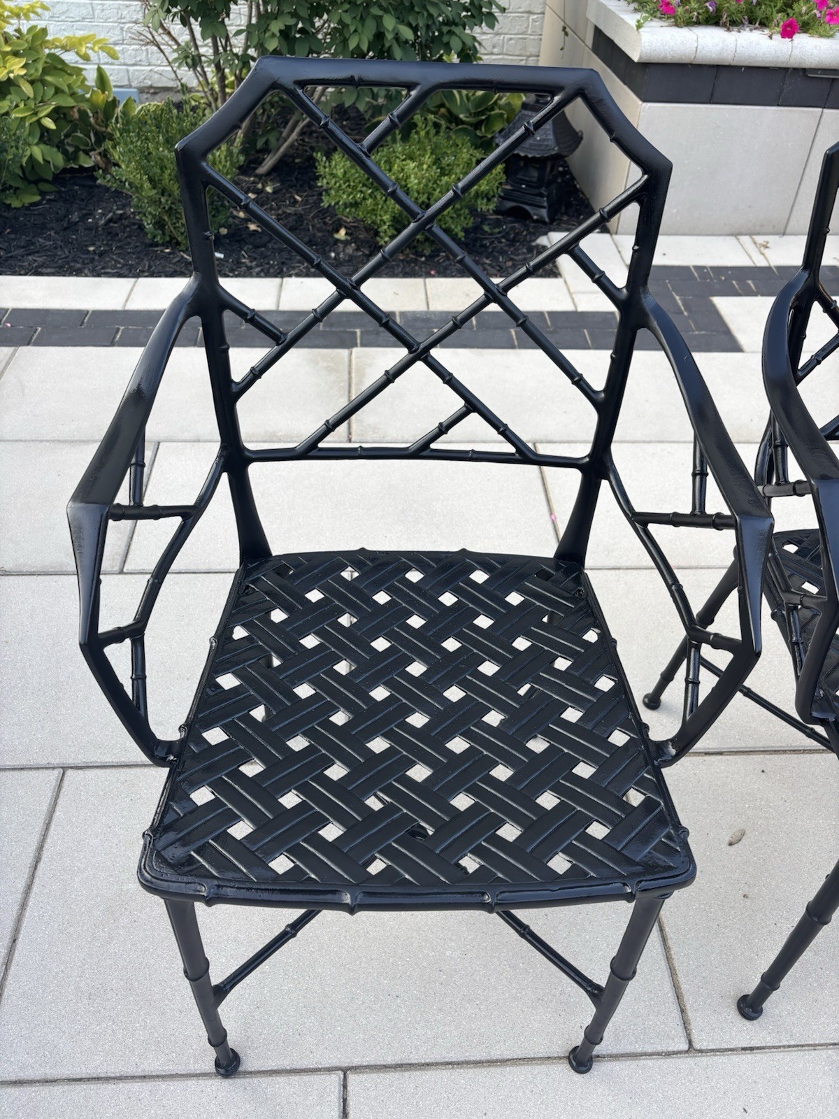 Vintage Restored Chinoiserie Calcutta Patio Chairs by Brown Jordan- Set of 4