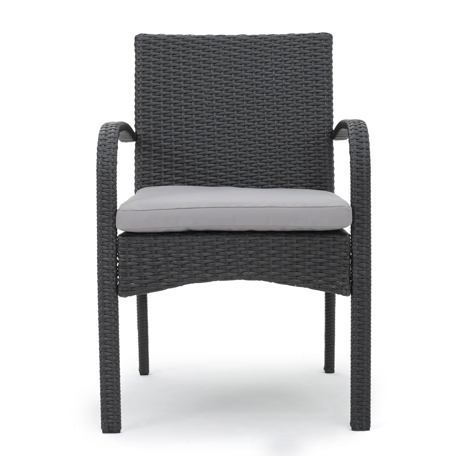 Modern Outdoor Dining Chair Set [2-Pack] – Wicker with Removable