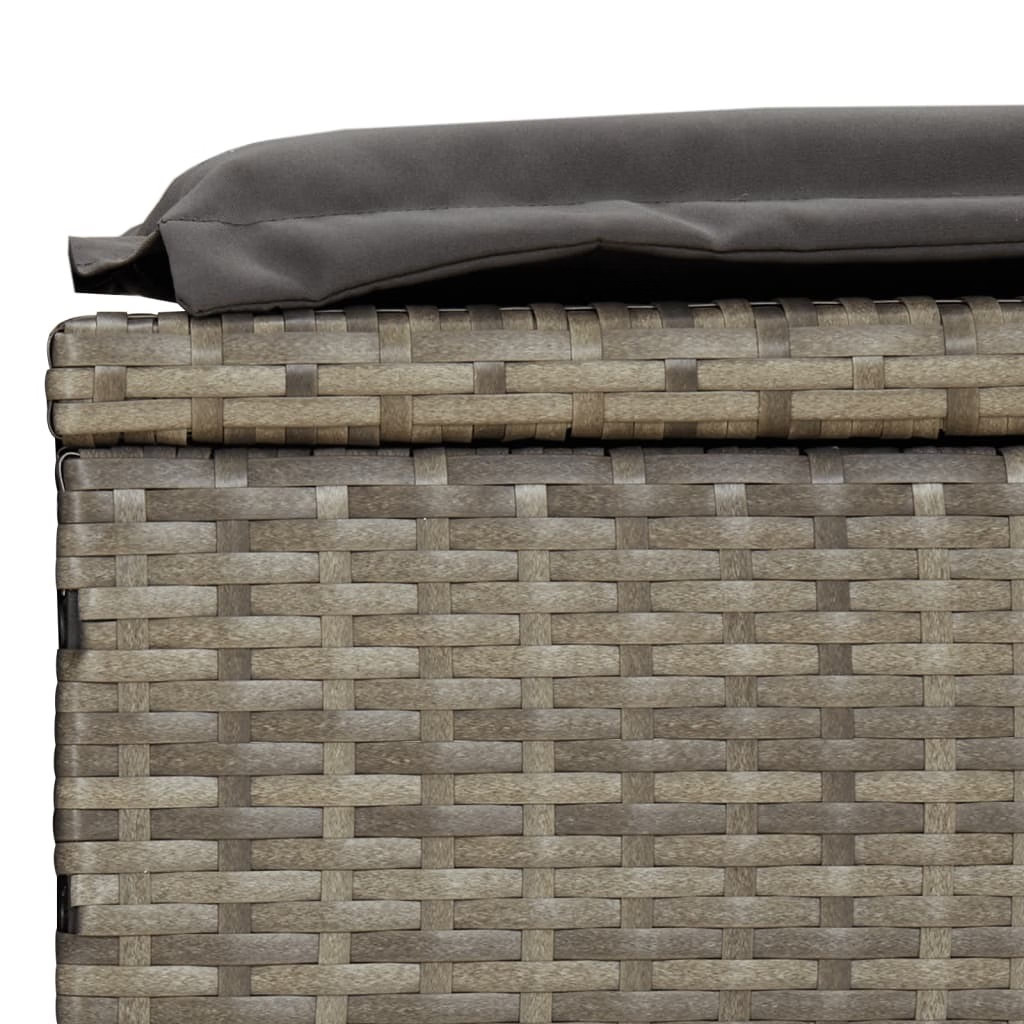 Sunbed 1 pc with Cushion Gray 79.1″x21.7″x24.4″ Poly Rattan