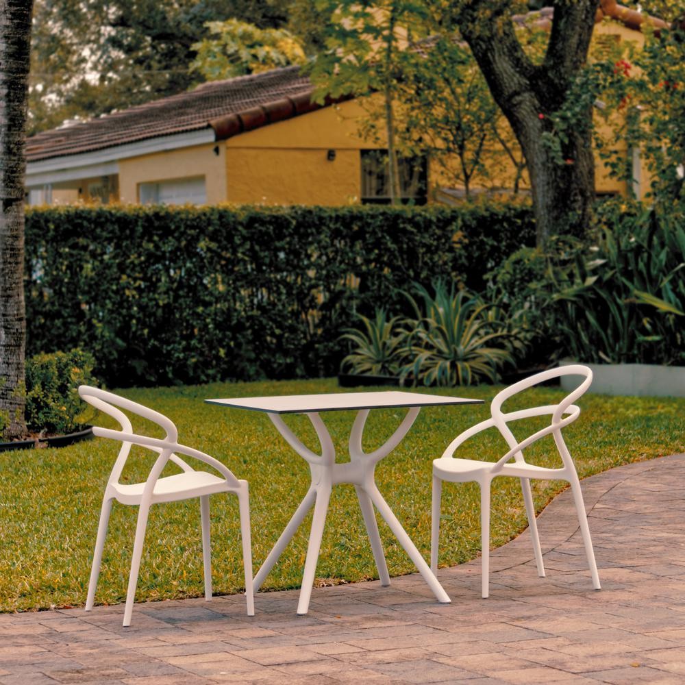Pia Dining Set with 2 Chairs White
