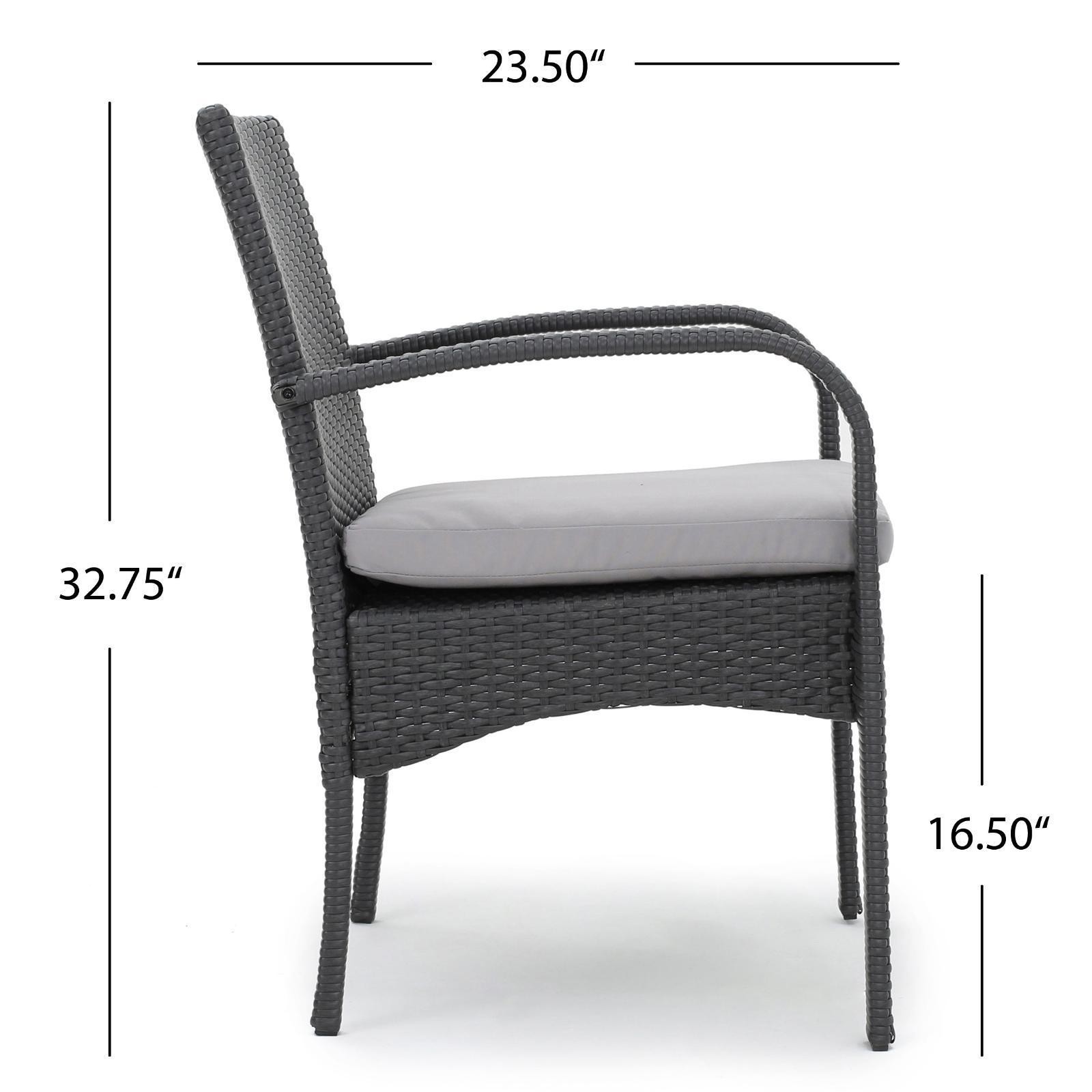 Modern Outdoor Dining Chair Set [2-Pack] – Wicker with Removable