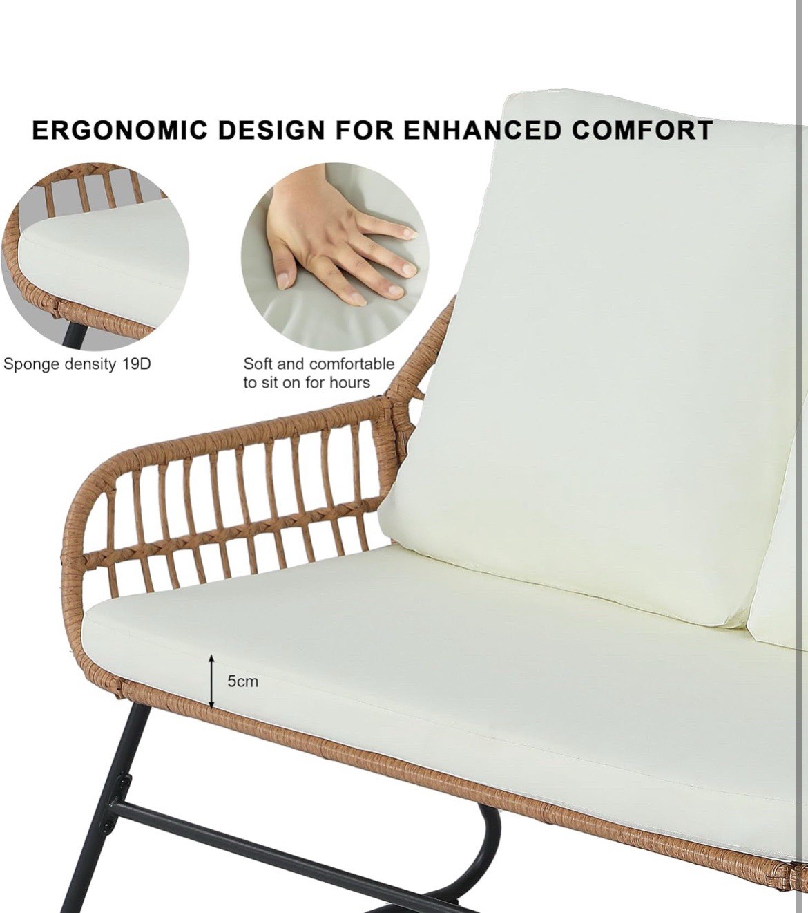 4 PCS Outdoor Patio Rattan Conversation Furniture Set w/ Table & Cushions