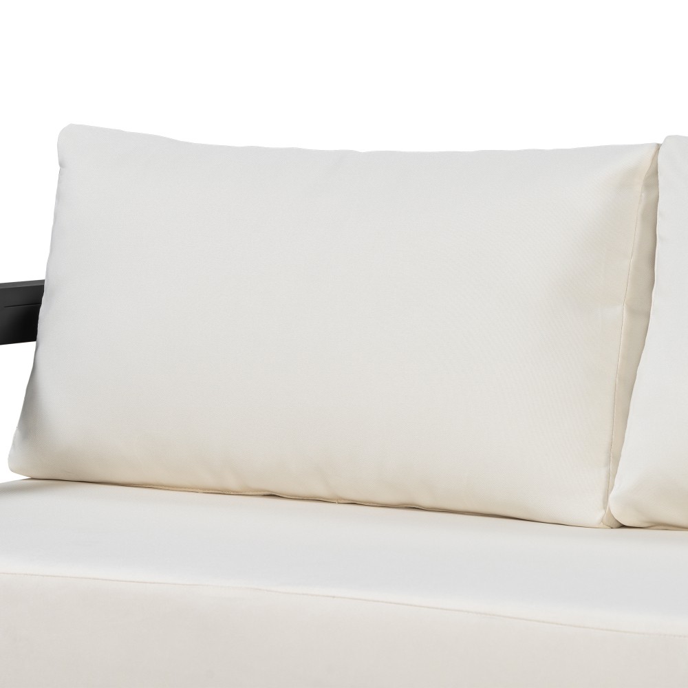 Outdoor L-Shaped Sofa Set with Thick Cushions & Weather-Resistant Iron Frame