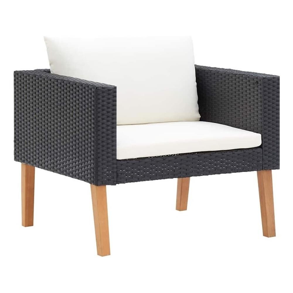 Bowery Hill Contemporary Single Seat Modular Garden Sofa in Black