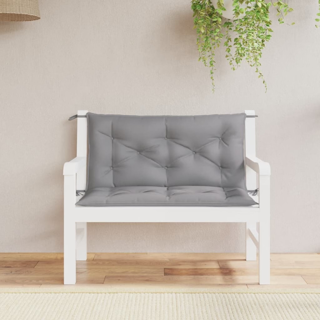 Garden Bench Cushions 2pcs Gray 39.4″x19.7″x2.8″ Oxford Fabric