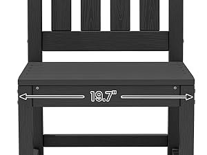 Outdoor Dining Chairs Set of 2, All-Weather HDPE Patio Armless Chairs Suitable