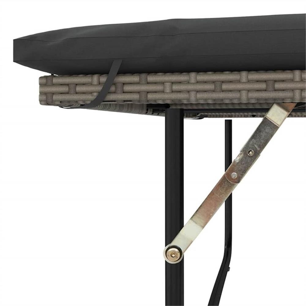 Bowery Hill Medium PE Wicker Acacia Wood & Powder-Coated Steel Garden Gray Sofa