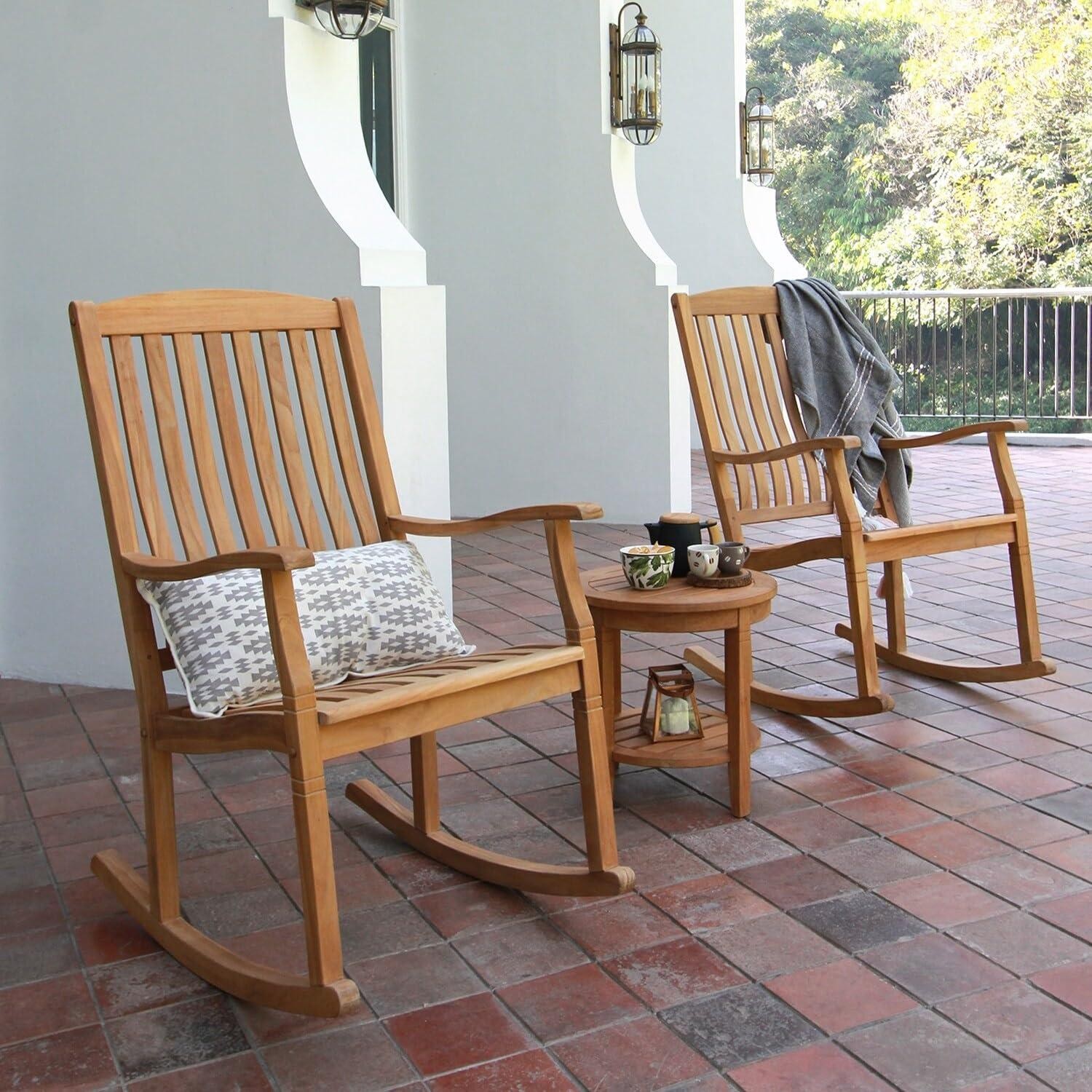 Cambridge Casual Sherwood Teak Patio Side Table Natural Teak