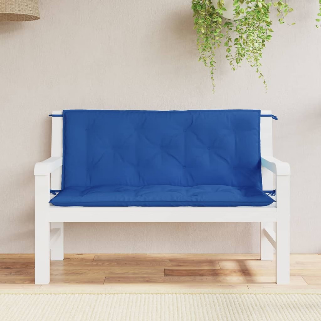 Garden Bench Cushion Blue 47.2″x(19.7″+19.7″)x2.8″ Oxford Fabric