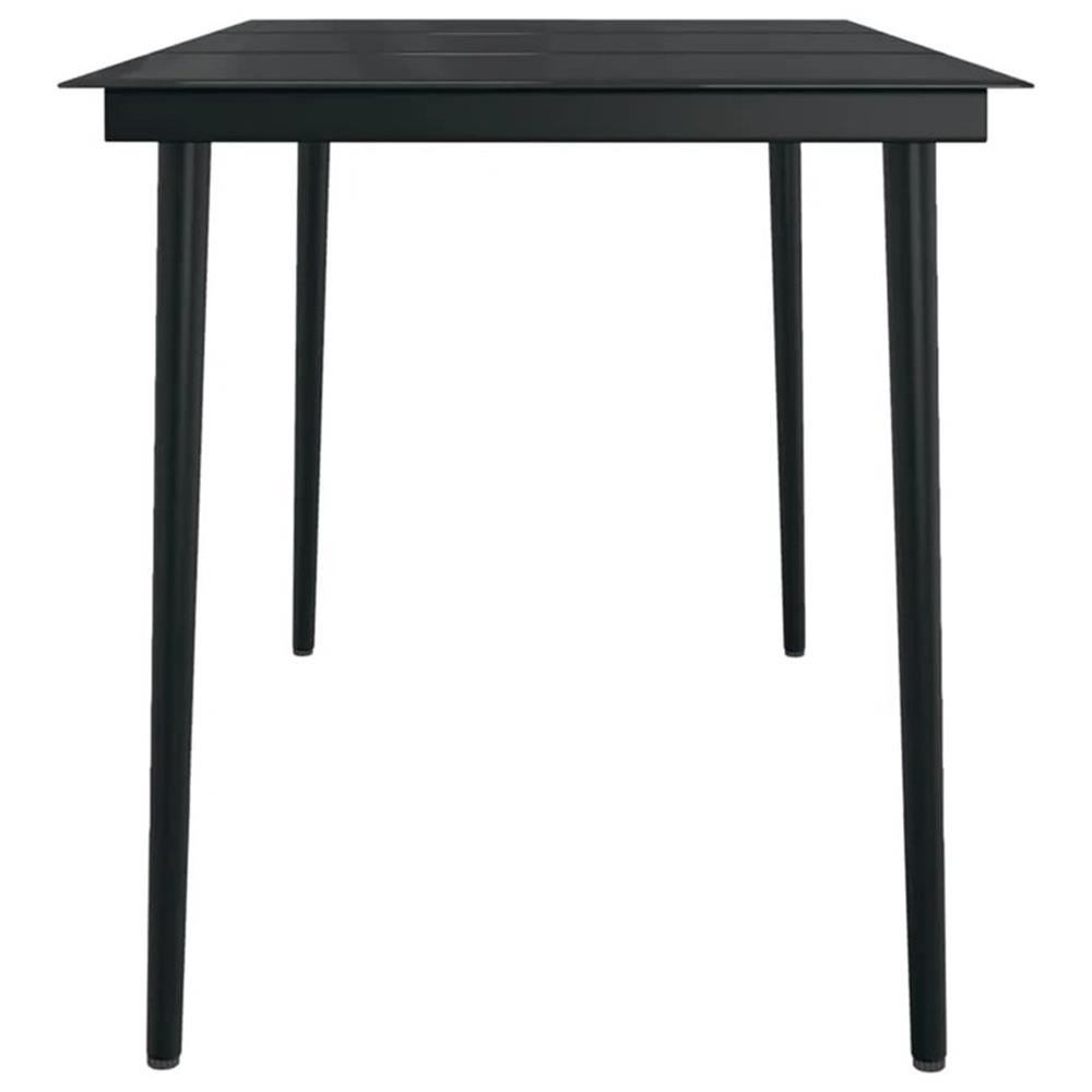 Bowery Hill Contemporary Powder-Coated Steel Garden Dining Set in Black