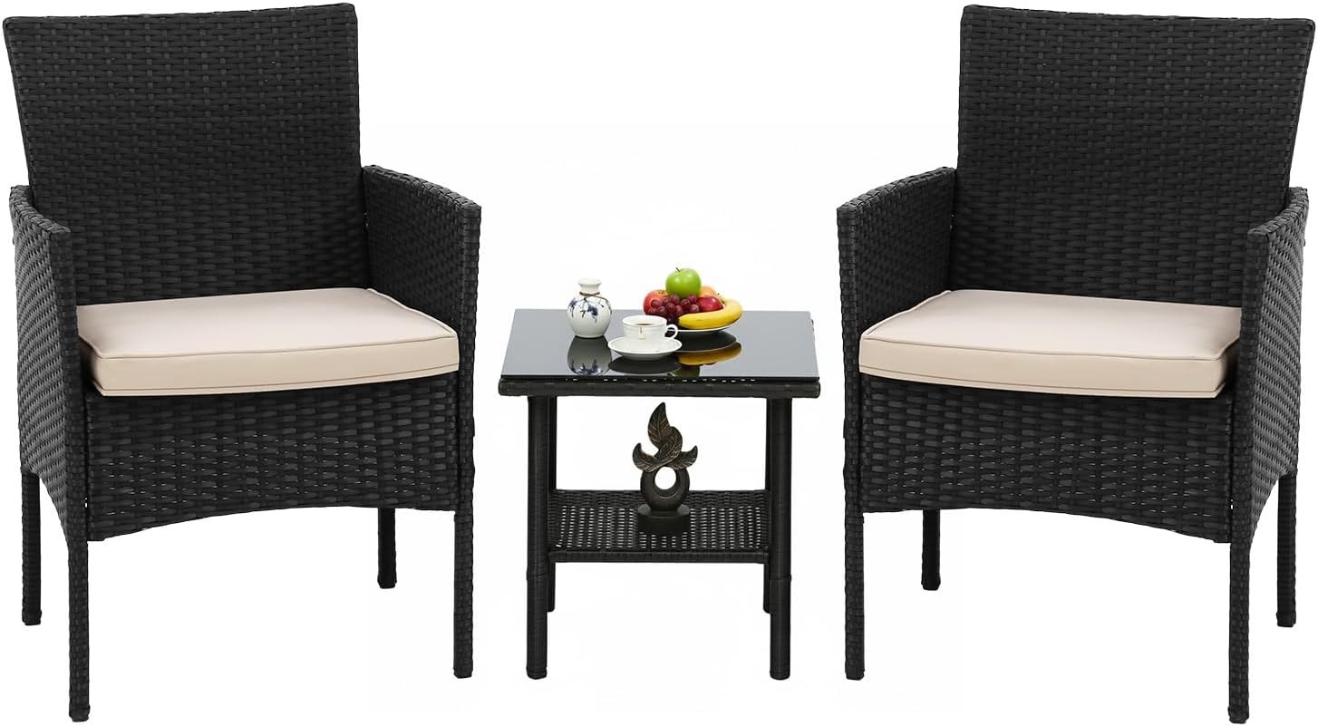 Rattan Patio Set FDW 3 Piece Coffee Table