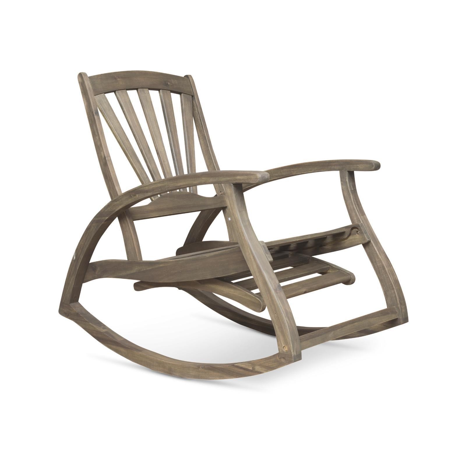 Outdoor Reclining Rocking Chair – Resistant, Classic Slat Design & Adjustable