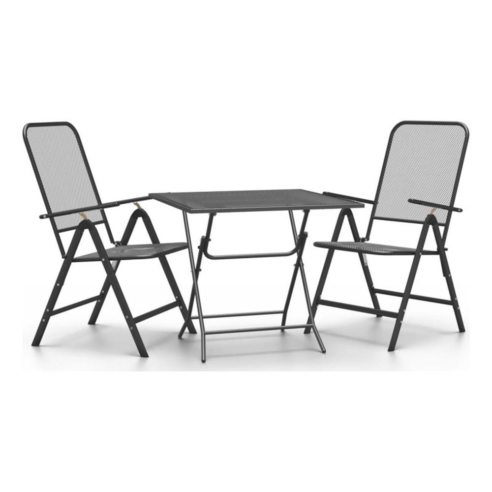 Bowery Hill Contemporary Garden Dining Set in Anthracite/Gray