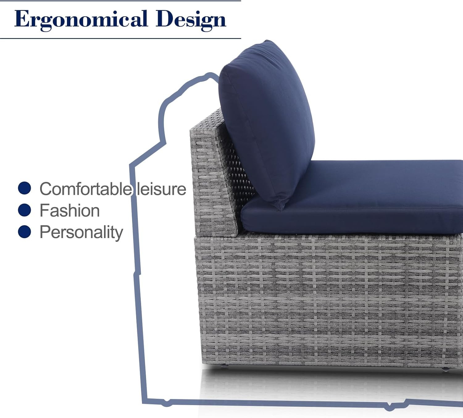 2 Pc. Outdoor Wicker Conversation Chair Set with Storage and Ottoman, 250Lb Weig