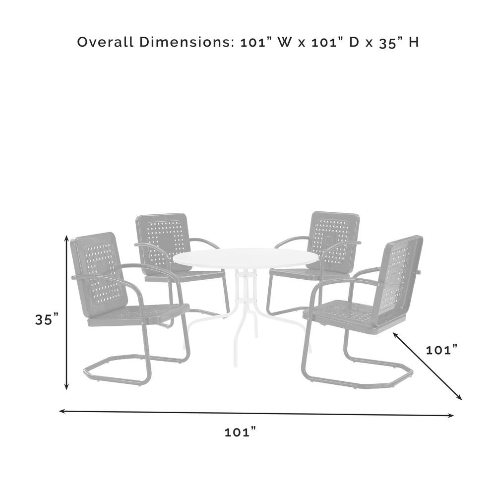 Bates 5Pc Round Retro Outdoor Dining Set