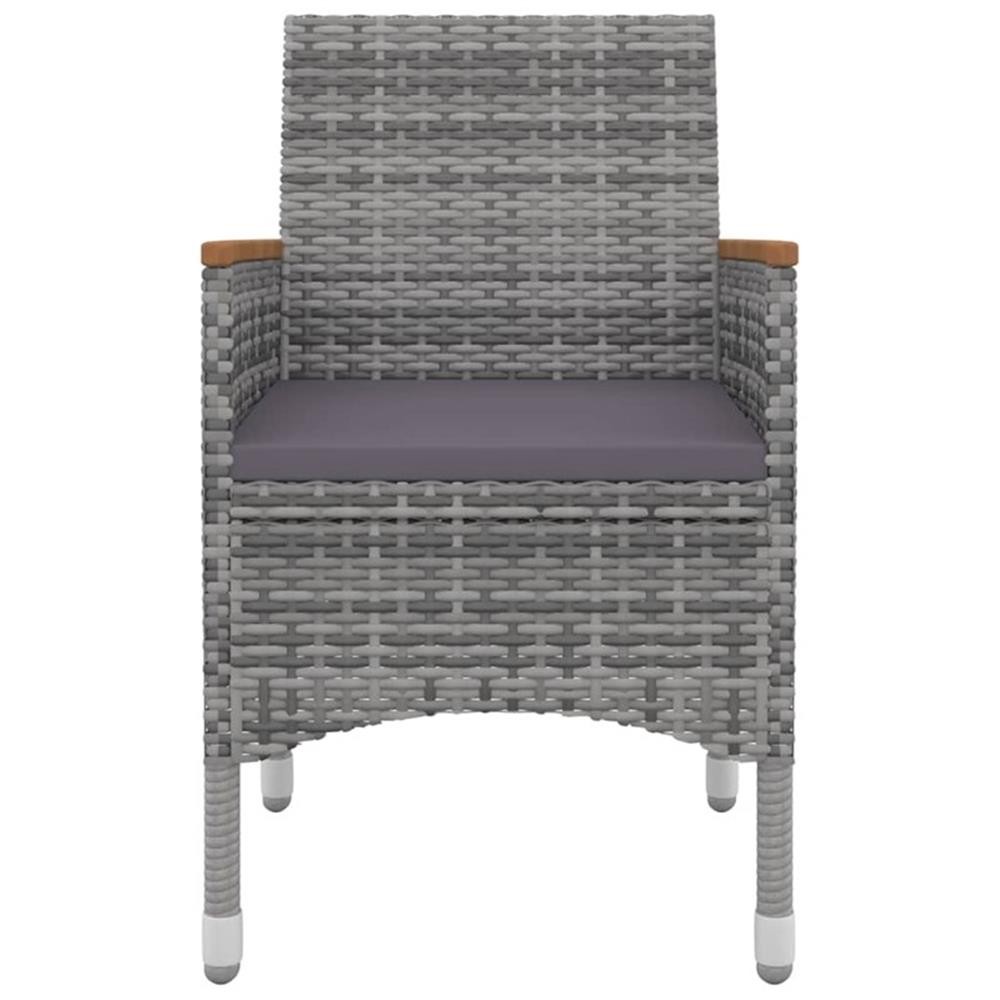 Bowery Hill PE Rattan Medium Durable Garden Dining Set in Gray