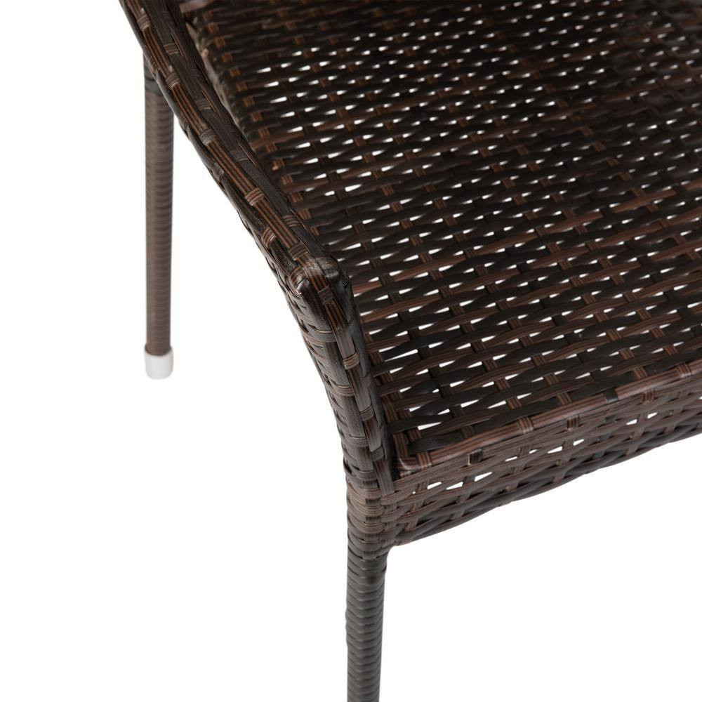 Brown Wicker/Rattan Outdoor Dining Chair