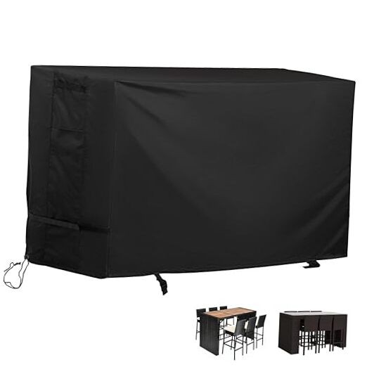 Bar Height Patio Set Cover for 7 Pieces Patio Rectangular-74″L x 38.5″D x 41″H