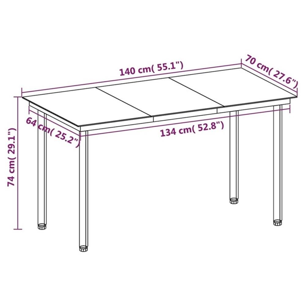 Bowery Hill Contemporary Garden Dining Set in Gray/Dark Gray/Black
