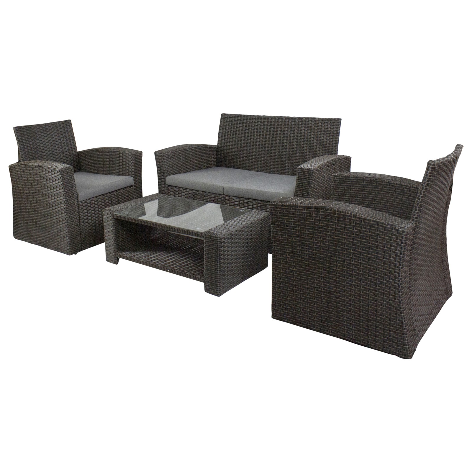 Northlight 4Piece Resin Wicker Outdoor Patio Conversation Set Cushions