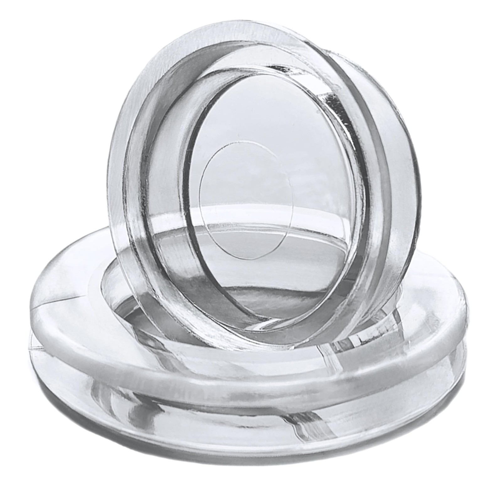 1 Set of 2 Inch Patio Table Umbrella Hole Ring & Cap Set Premium Silicone Clear