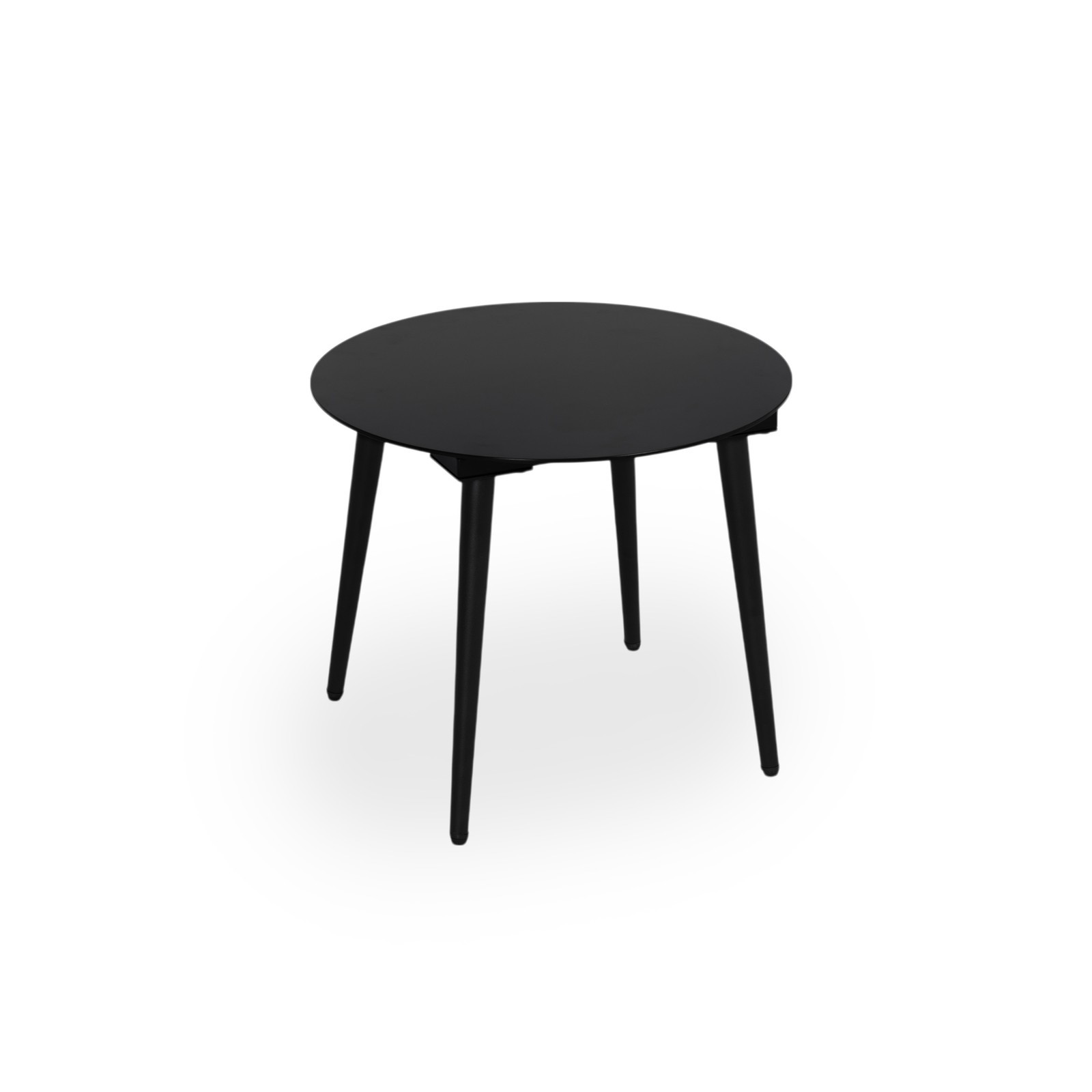 Modern Outdoor Chat Set: 2 PE Rattan Chairs + Black Steel & Glass Side Table