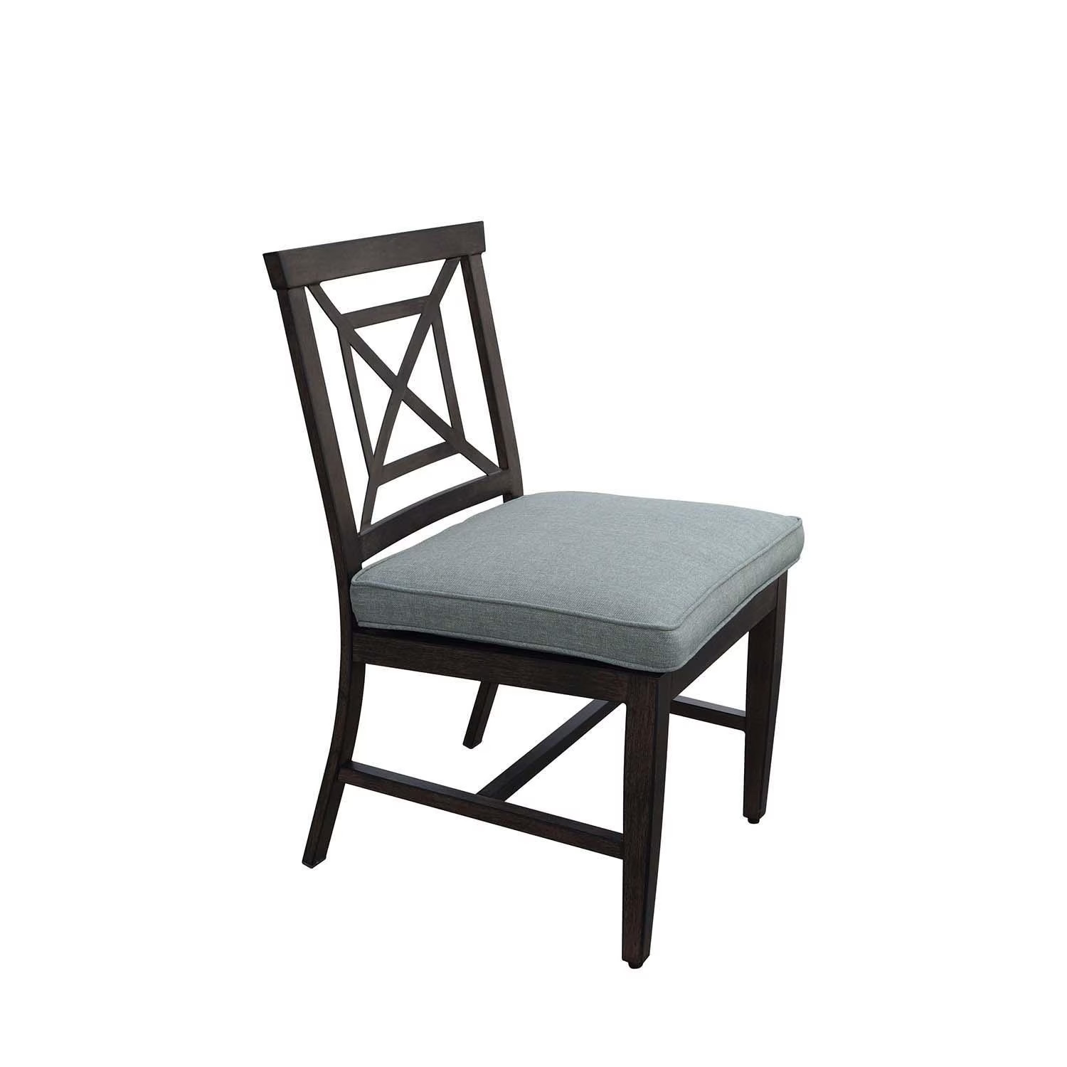 Atlantis Aluminum 2 Pc Set Armless Dining Chair Set in Walnut/Spa by Darlee