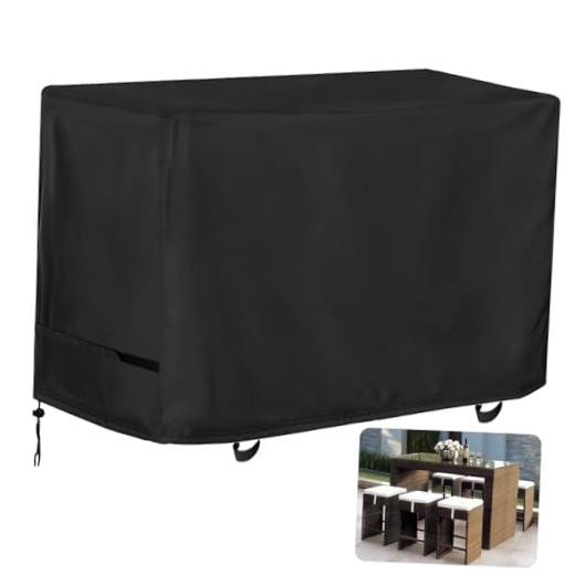 Outdoor Bar Covers Waterproof, Tall Bar Height 60″L x 30″D x 40″H 600D Black