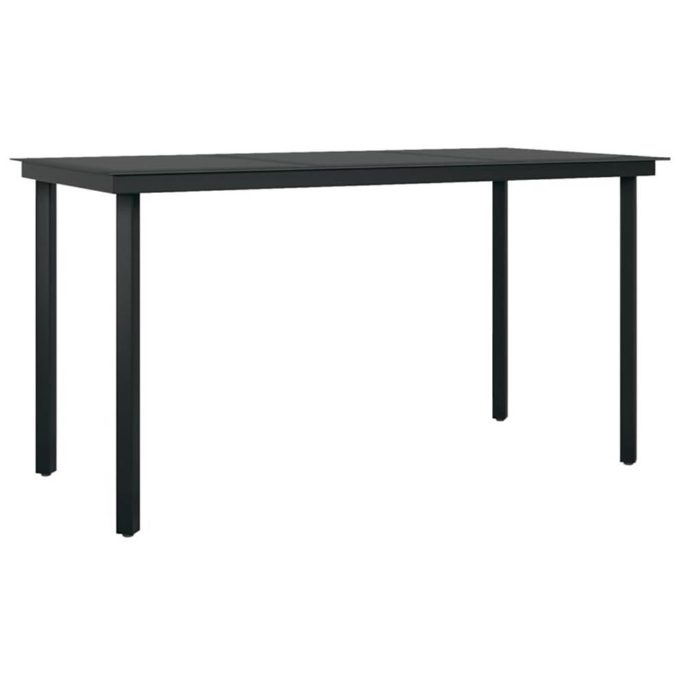 Bowery Hill Contemporary Garden Dining Set in Gray/Dark Gray/Black