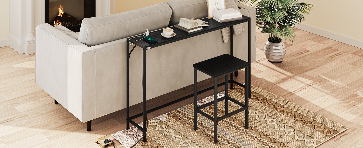 Console Table, Narrow Sofa Table, 43.3” Entrance Table with