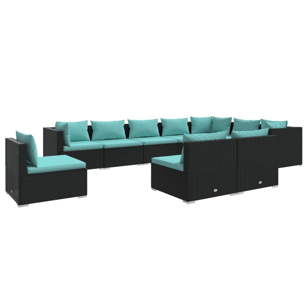 Patio Lounge Set Outdoor Sectional Sofa Set Table Garden Poly Rattan vidaXL