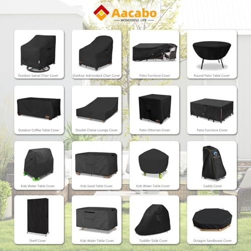 Patio Wicker Side Table Cover,22W x 22″W x 22″D x 18″H Black – Ottoman Cover