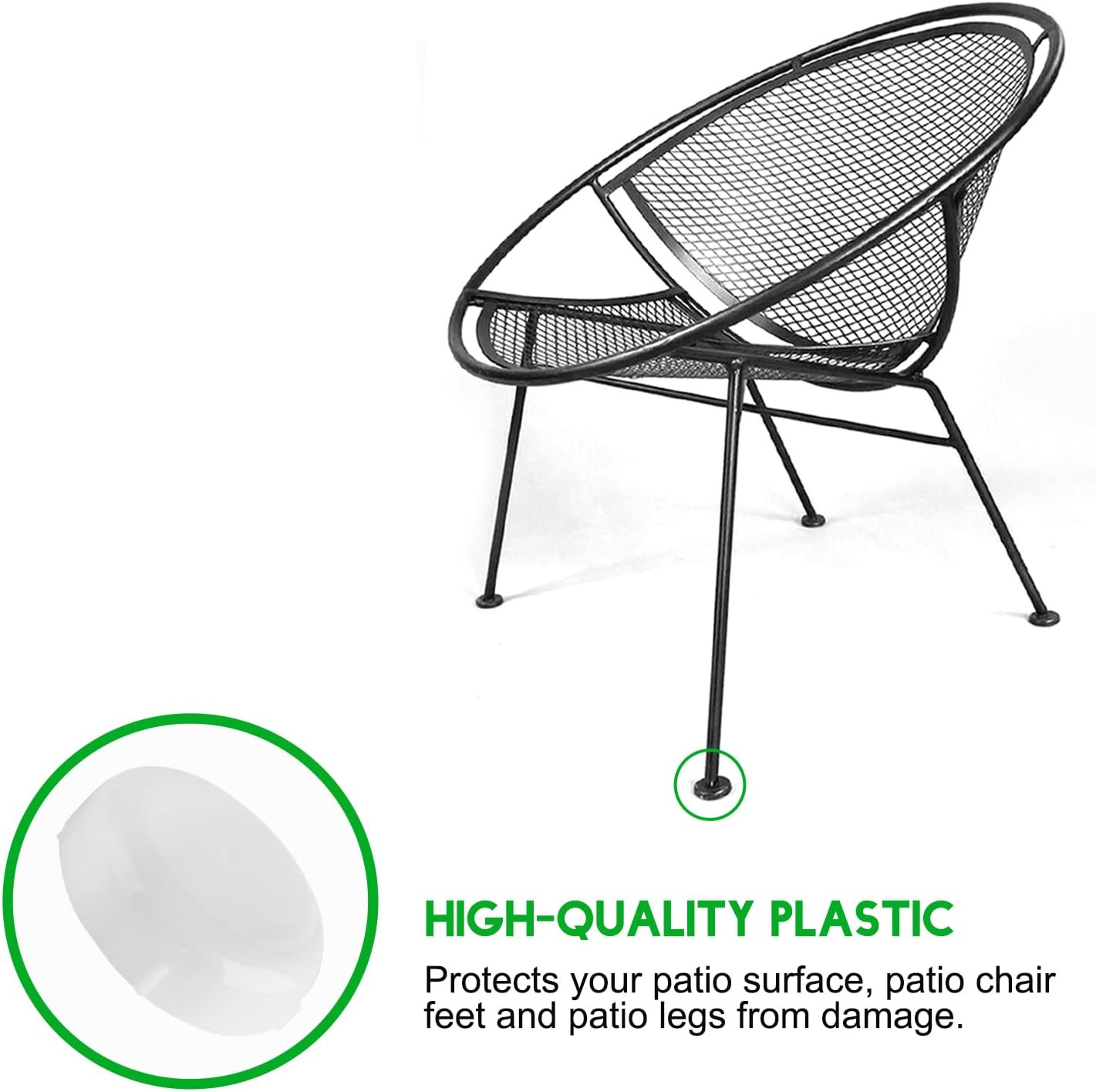 24 Pack . Inch Wrought Iron Patio Furniture Feet, Patio Furniture Seating Glides