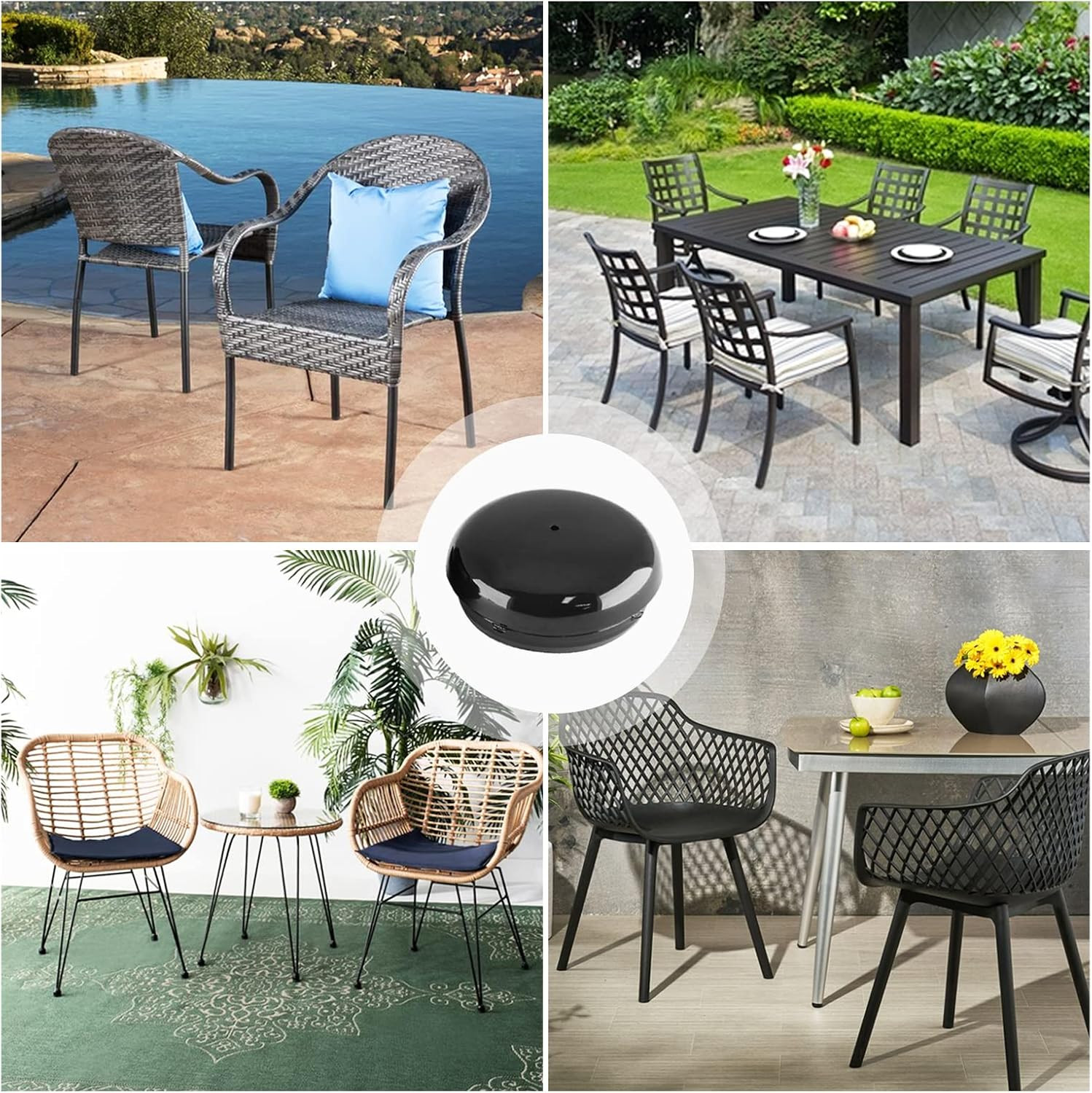 Luomorgo 32 Pack 1-1/2″ Wrought Iron Patio Furniture Feet Caps, Metal Furniture