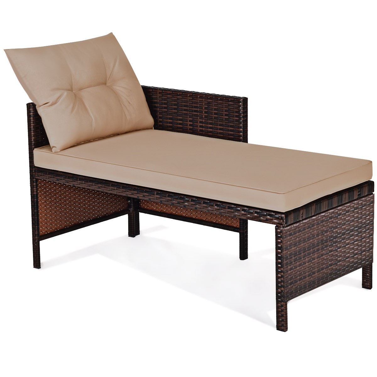 Costway 3 PCS Patio Wicker Rattan Sofa Set Sectional Conversation Furniture Set
