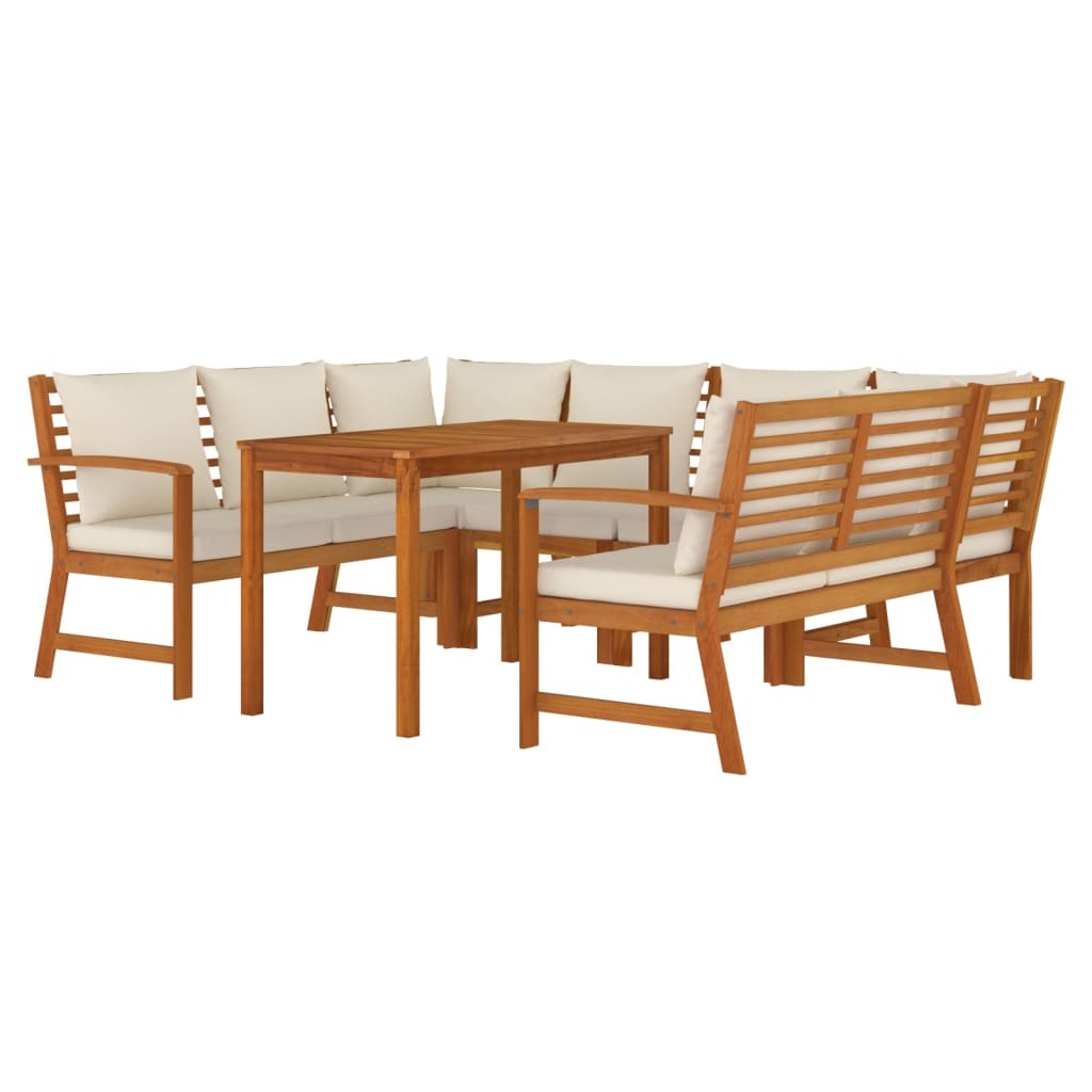 Patio Dining Set Outdoor Furniture with Cushions Solid Wood Acacia vidaXL