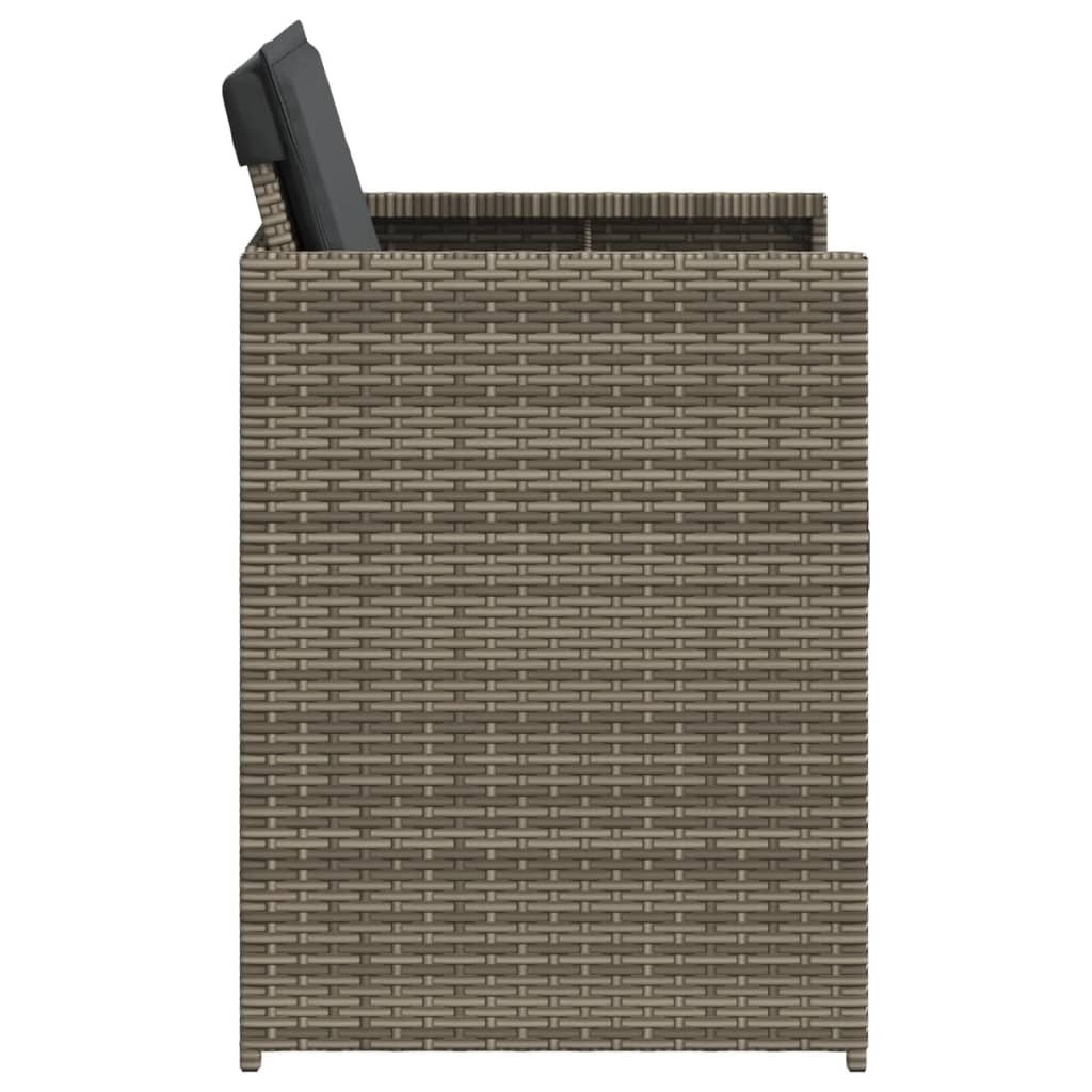 Patio Chairs with Cushions 4 pcs Gray Poly Rattan