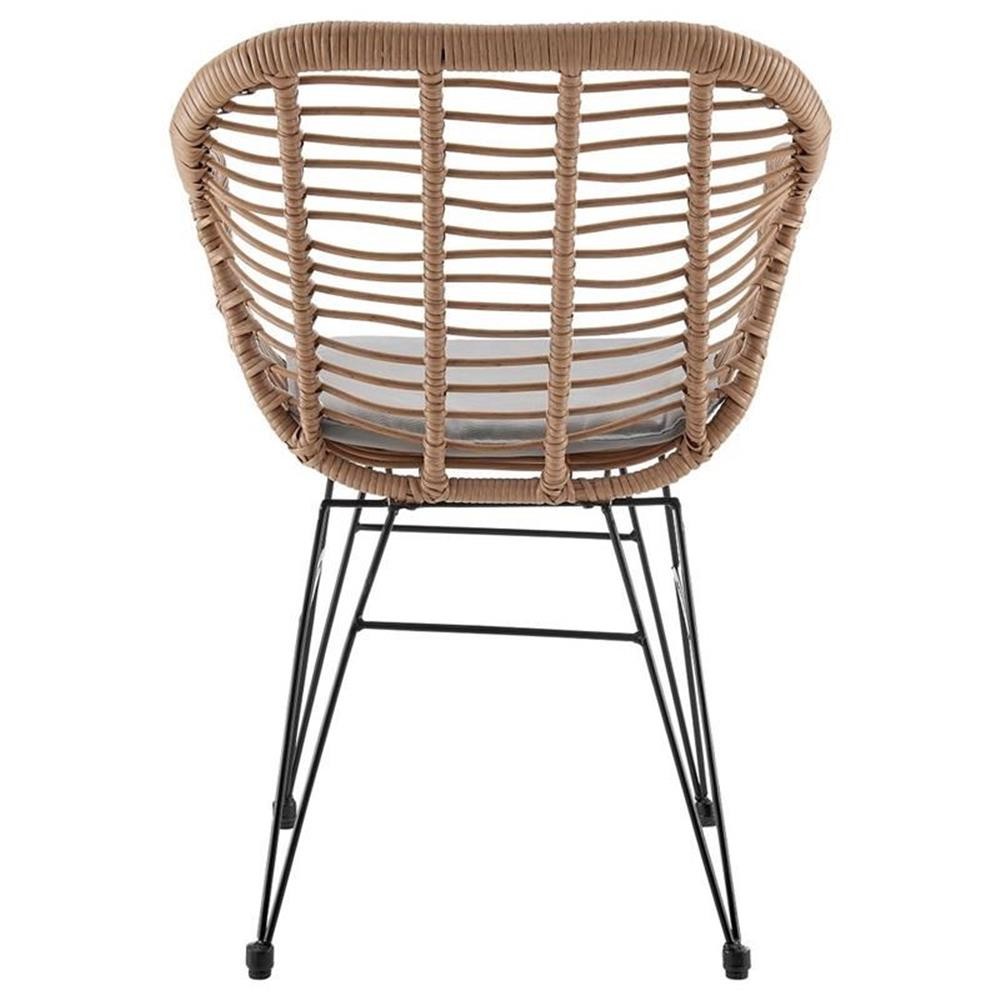 Pemberly Row 3-Piece Rattan Patio Conversation Set in Brown/Gray