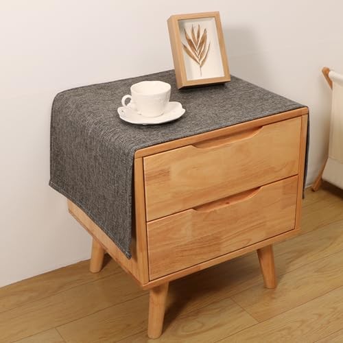 Small Bedside Tablecloth Table Dustcover End Tabletop Home Decoration Dark Gray