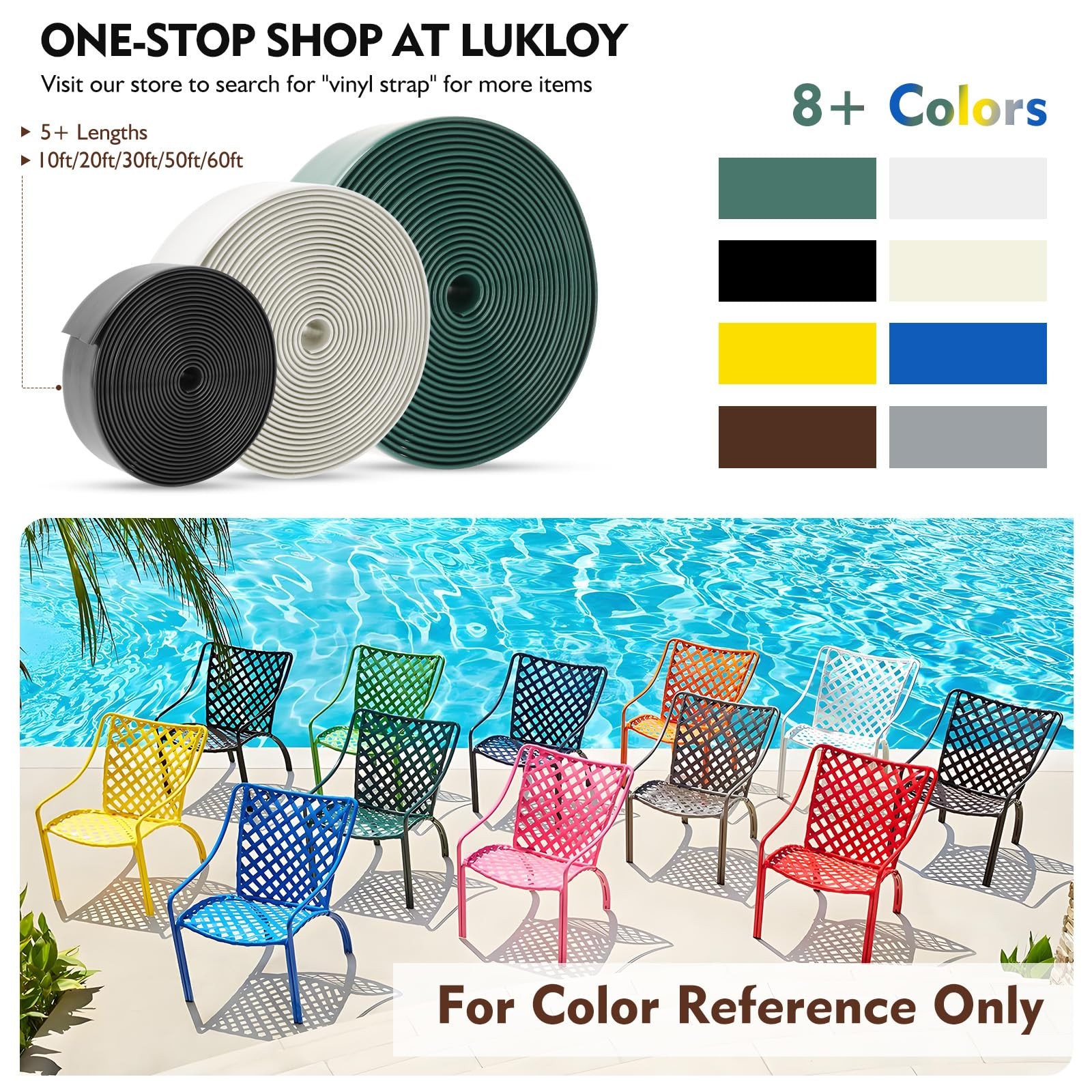 2″ Wide 20ft Long Vinyl Straps for Patio Chairs Repair DIY + 20 Rivets, Repla…