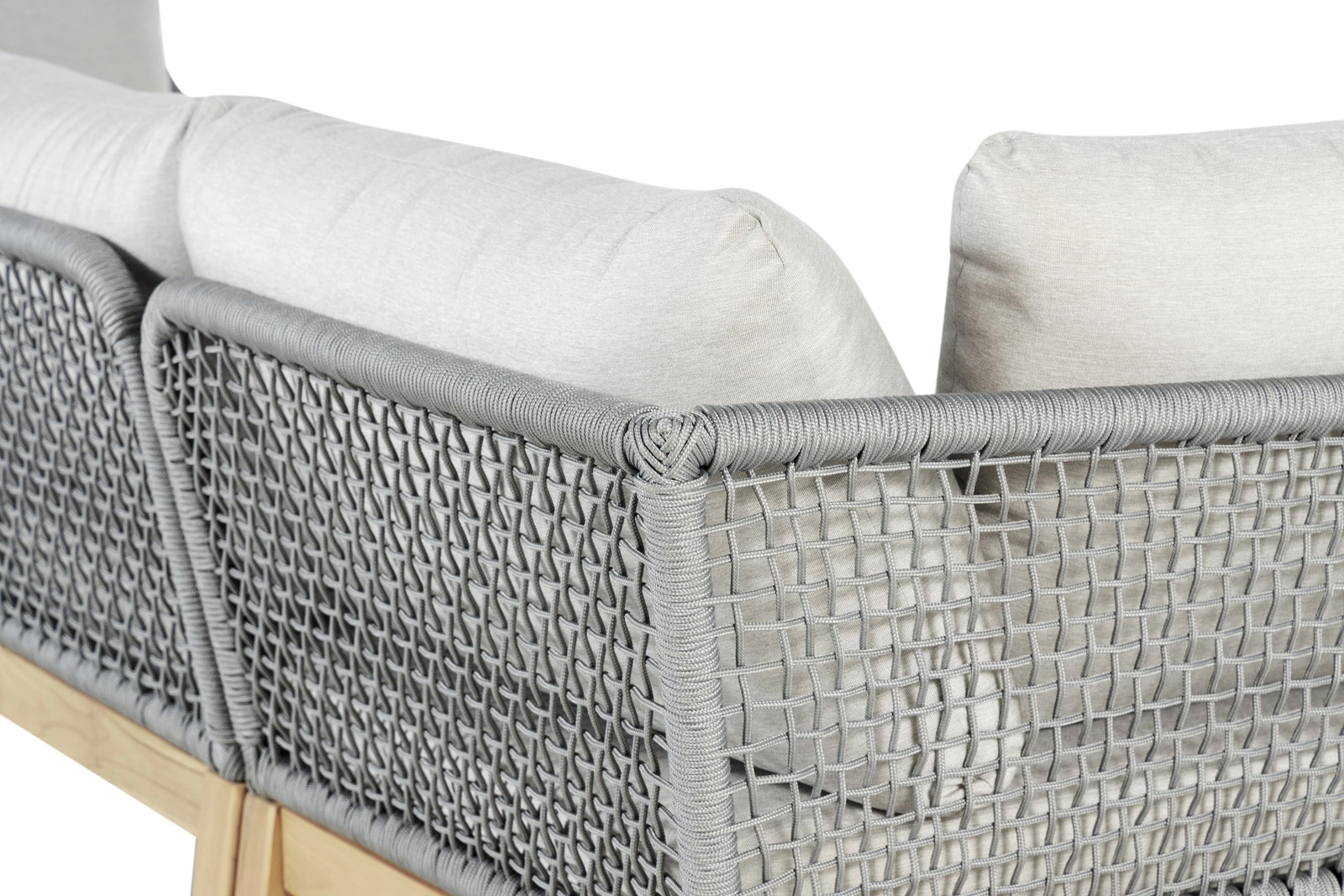 Cypress Teak Wood 2-piece Left Arm Chaise Outdoor Sectional – Gray Chaise