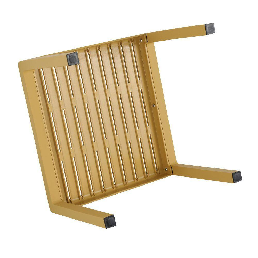 2-Pieces Yellow Plastic Outdoor Patio Conversation Set W/ 1 PP Waterproof Chair