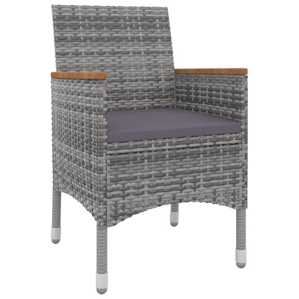Bowery Hill PE Rattan Medium Durable Garden Dining Set in Gray