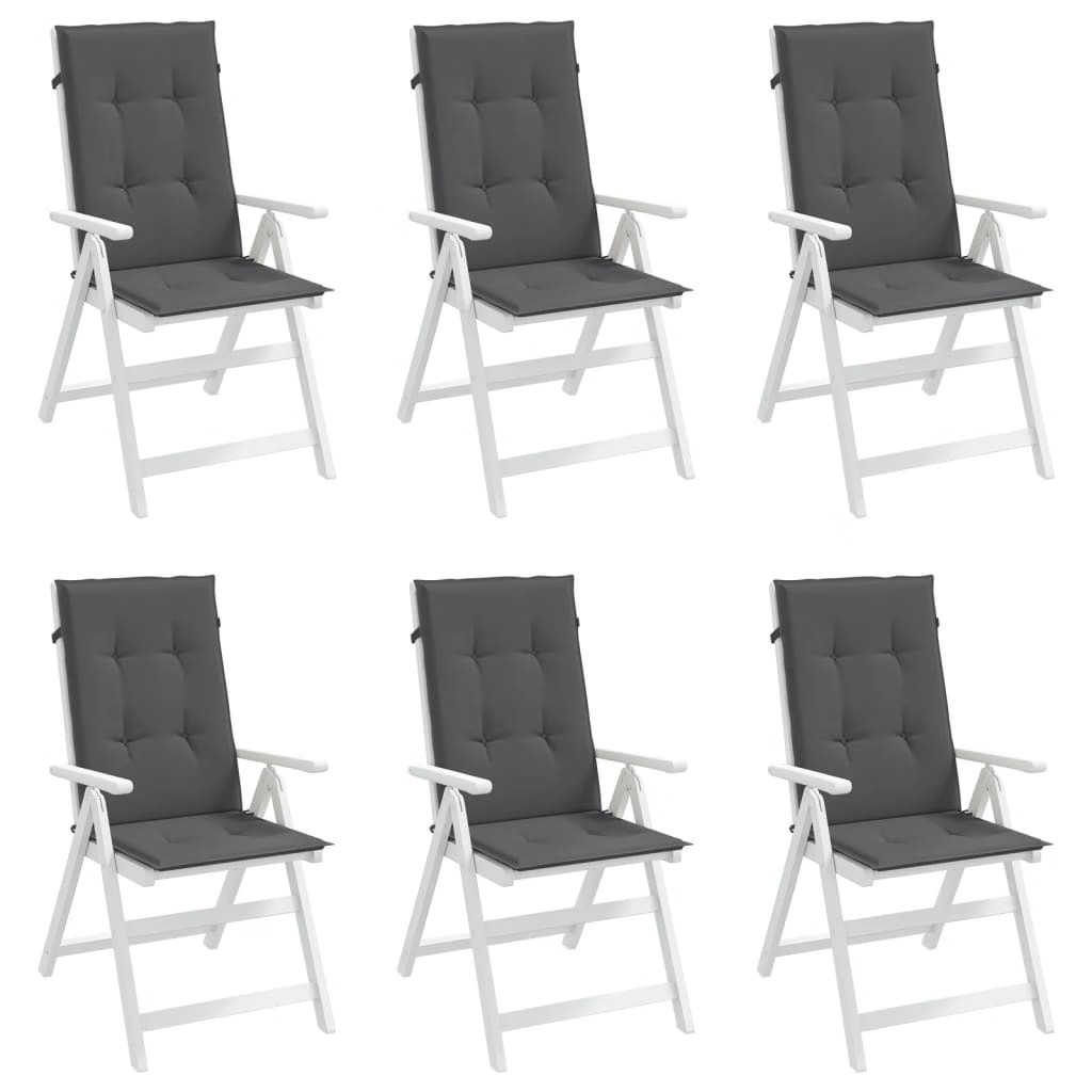 Garden Highback Chair Cushions 6 pcs Anthracite 47.2″x19.7″x1.2″ Fabric
