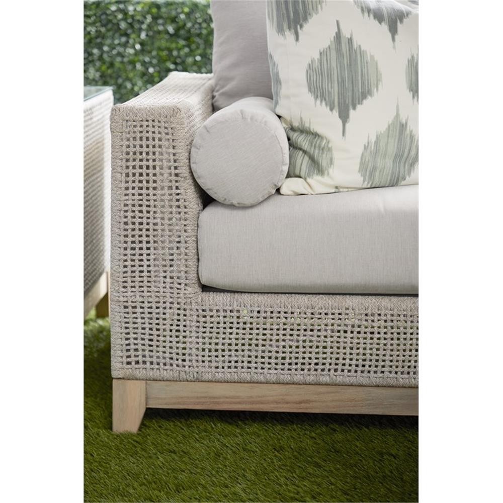 Maklaine Modern Transitional 90″ Fabric Outdoor Sofa in Gray